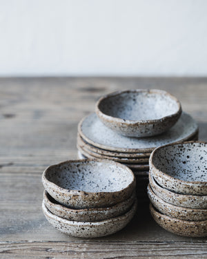 Rustic speckled small bowls by clay beehive ceramics
