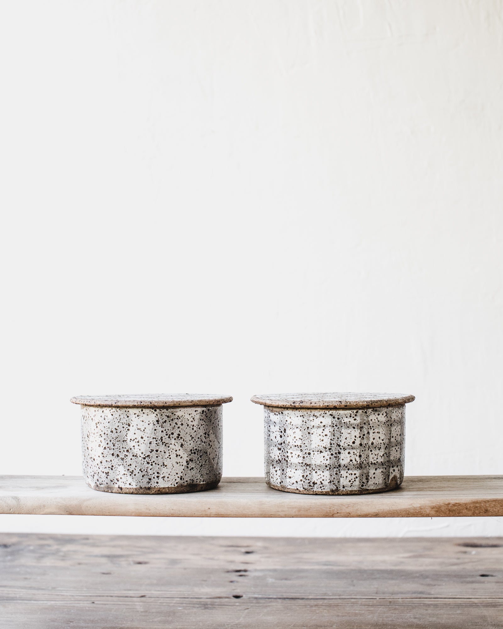 Rustic speckled patterned french style butter bell dish by clay beehive ceramics