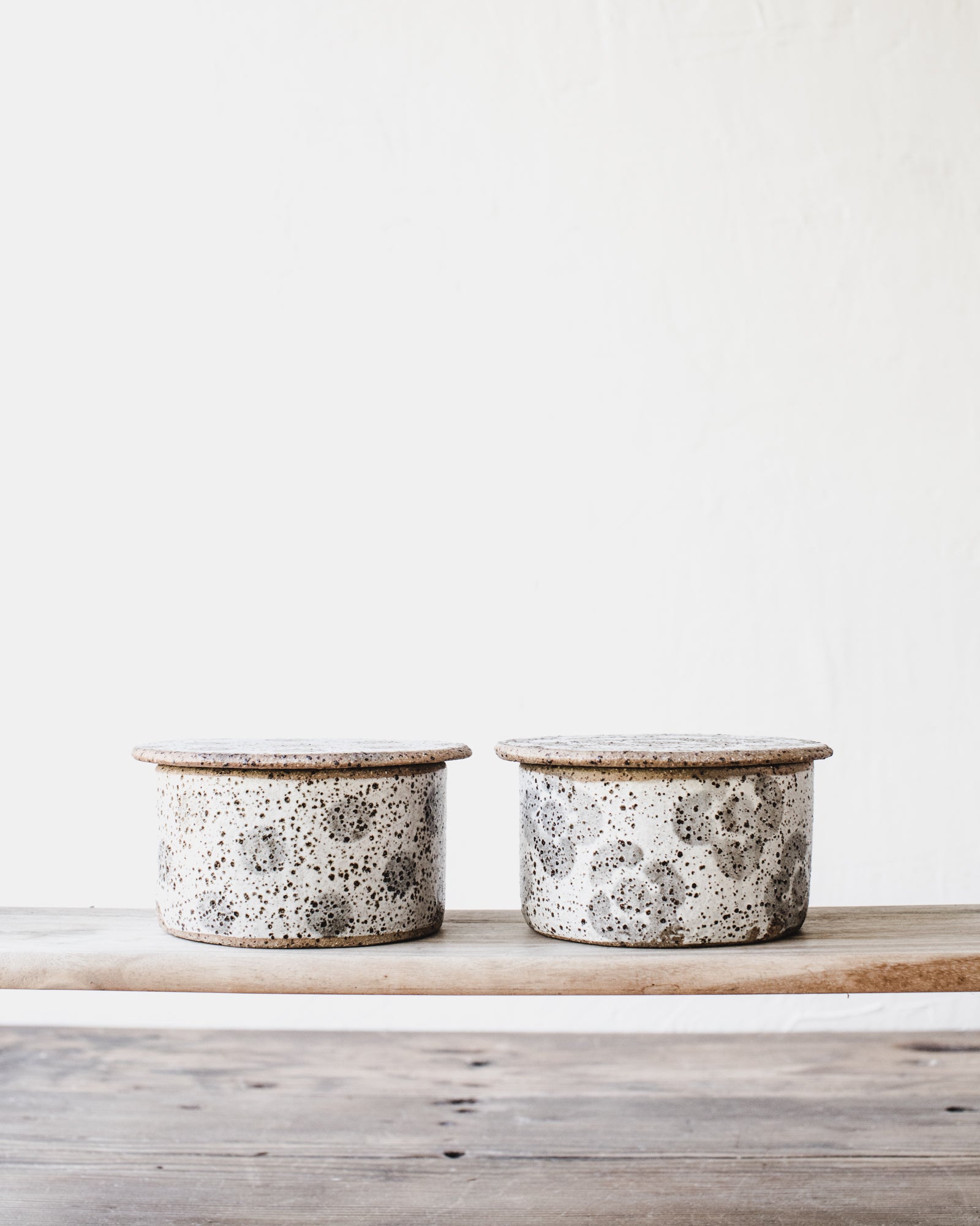 Rustic speckled patterned french style butter bell dish by clay beehive ceramics