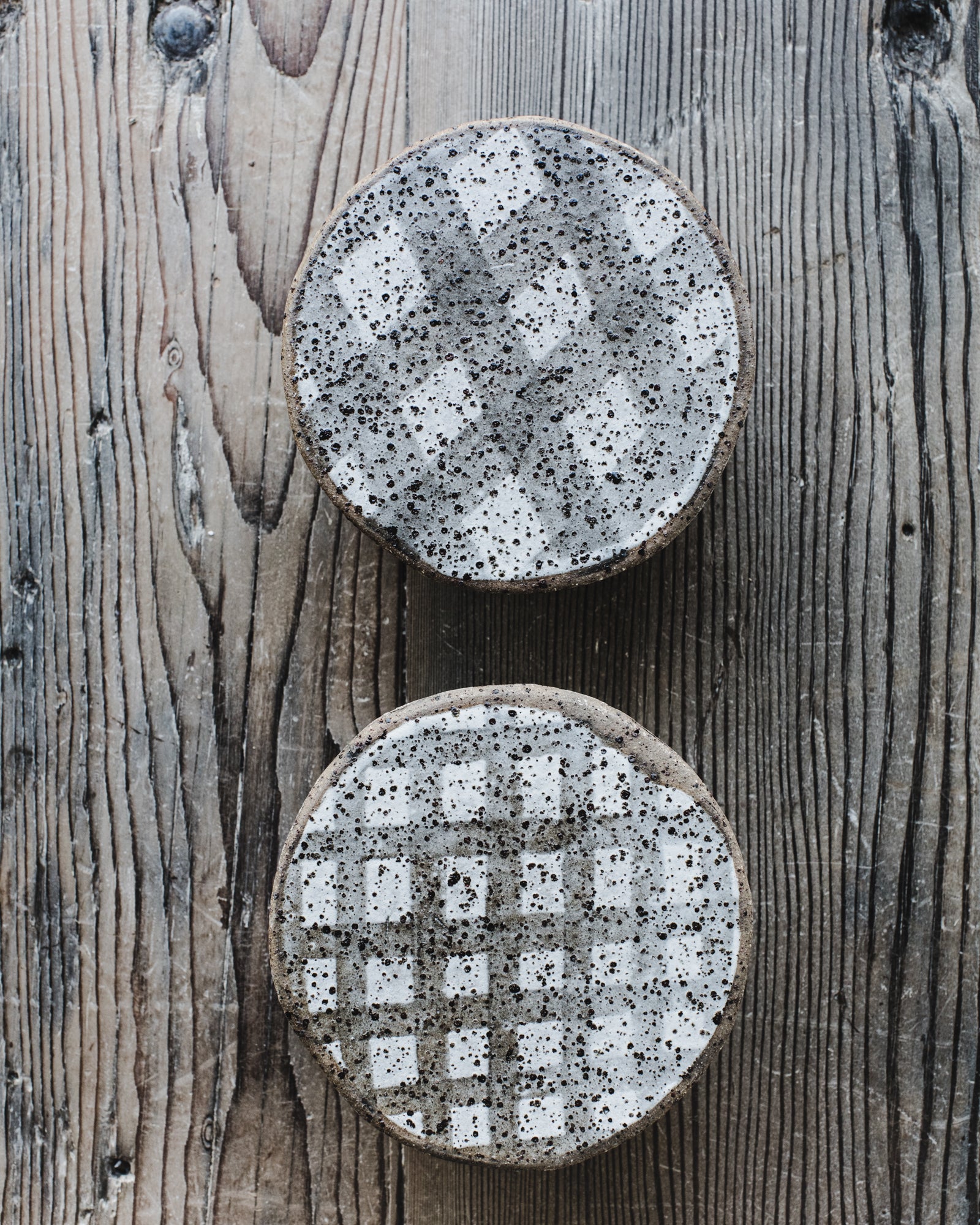 Rustic speckled patterned french style butter bell dish by clay beehive ceramics