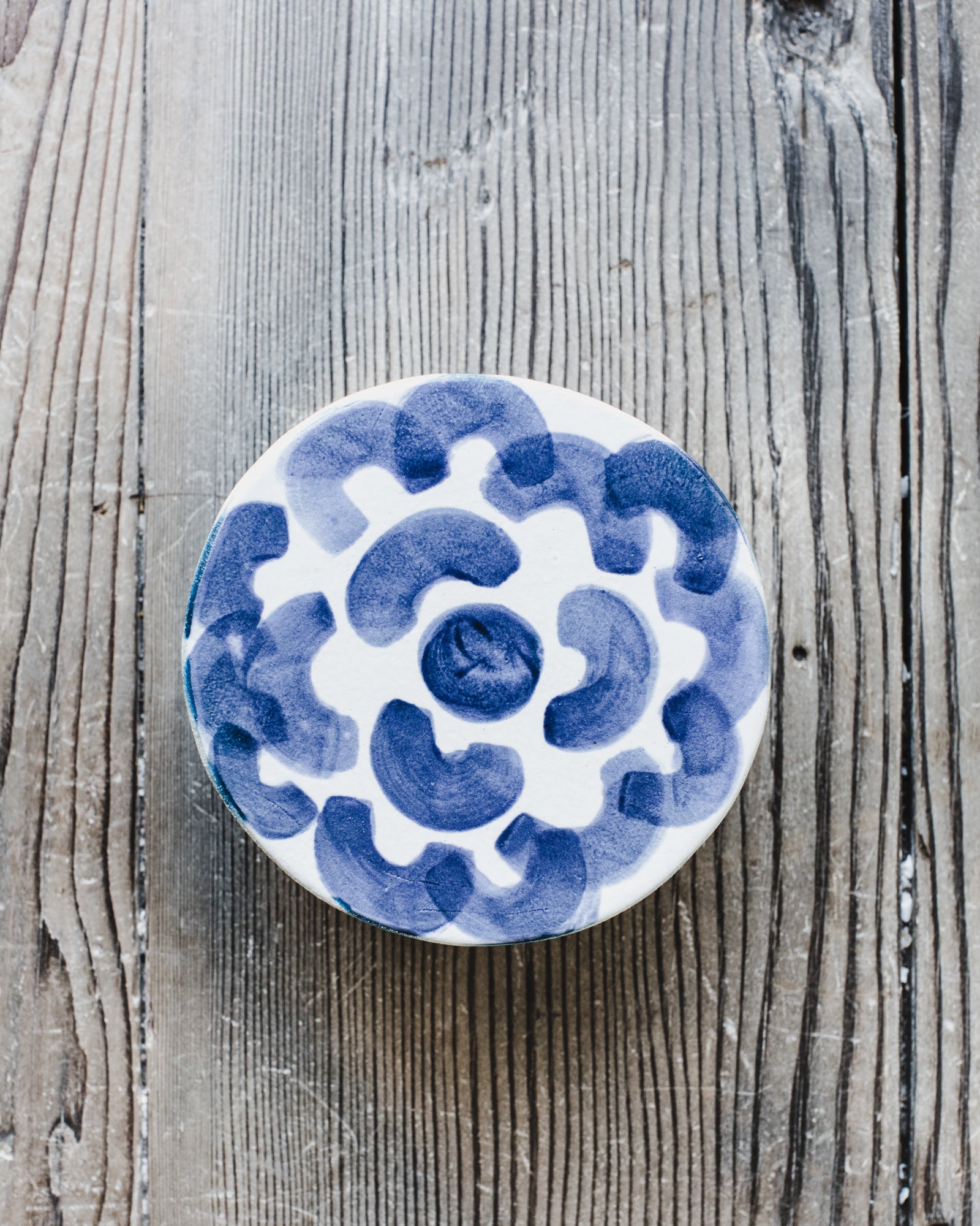 Blue and white flowers French style butter bell by clay beehive ceramics