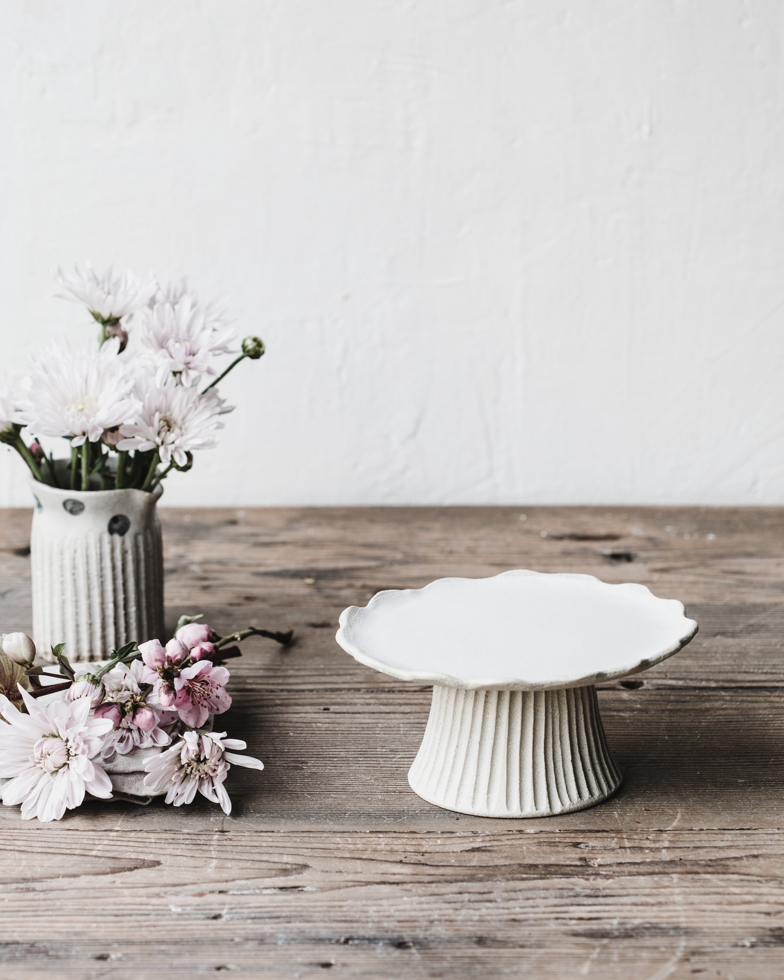 Handmade ceramic cake stands perfect to hold smaller cakes, cupcakes, biscuits designed by clay beehive ceramics