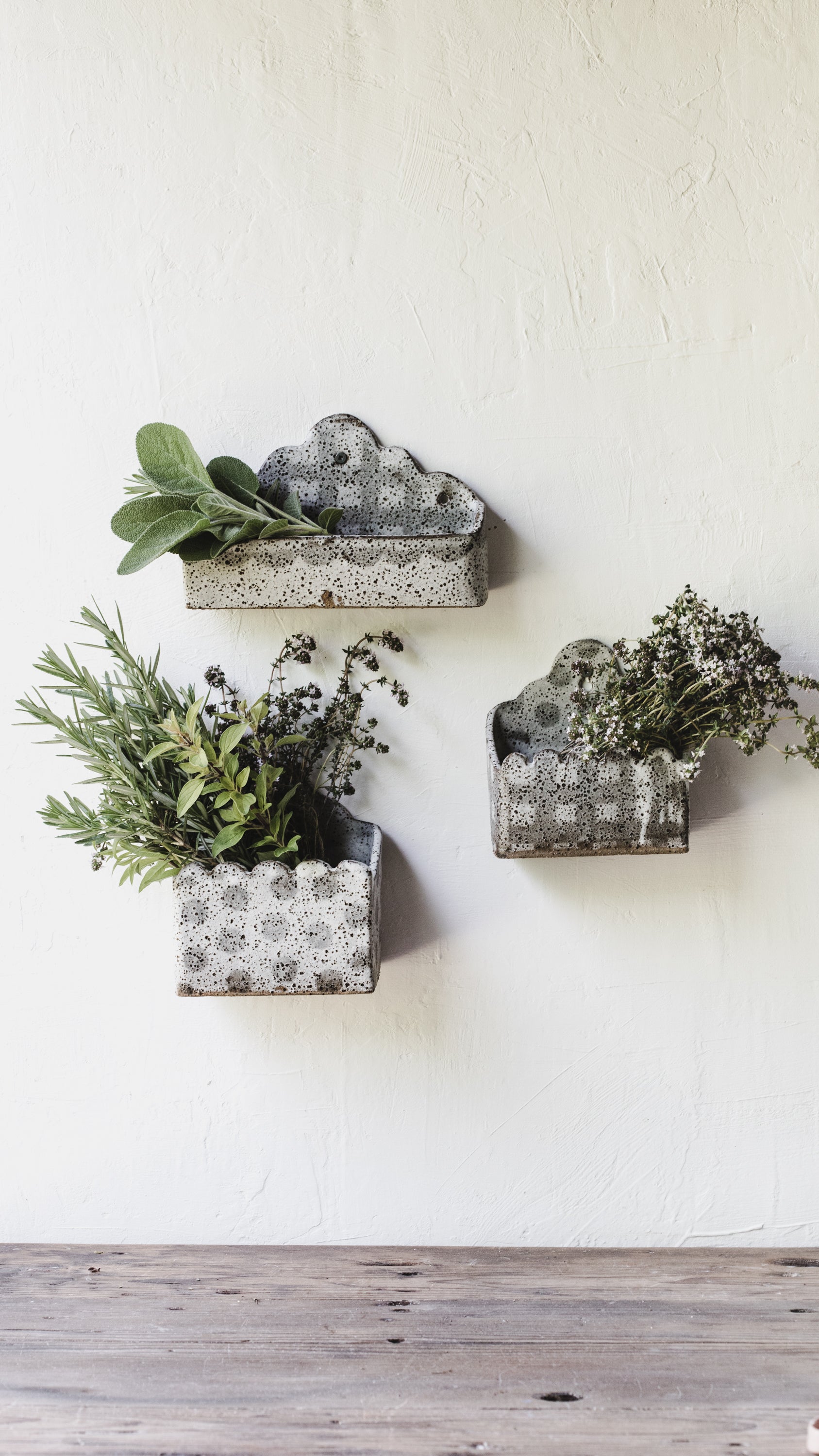 hanging beehive planter Rustic Wall hanging Boxes/planters with a Scalloped back detail