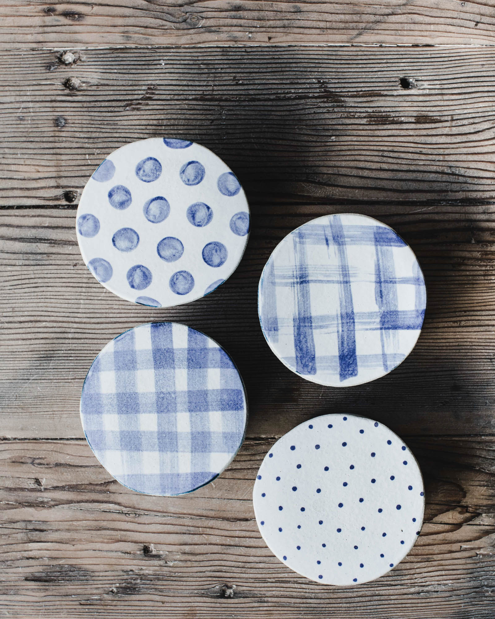 Blue and white butter bells / keepers handmade by clay beehive ceramics