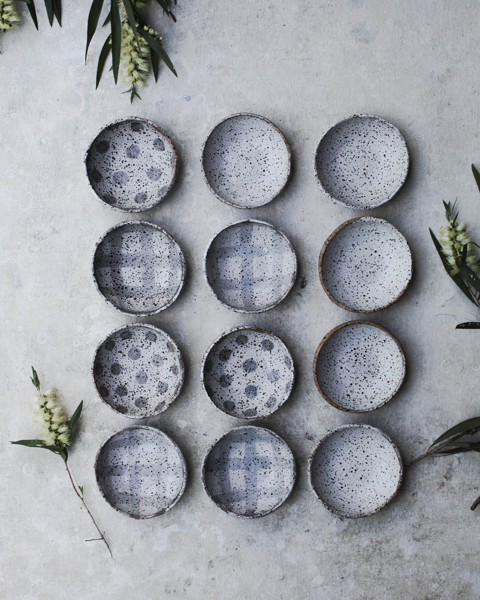 Small rustic bowls with patterns and speckles perfect for holding condiments, spices, soap and jewellery