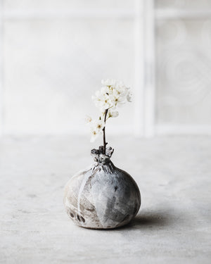 Handmade ceramic wabi vase with textured stoneware clay by clay beehive 