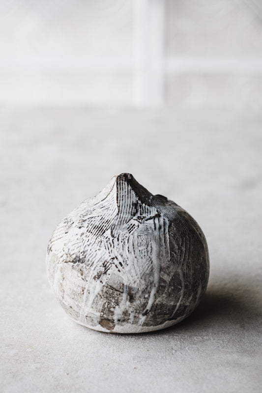 Handmade ceramic wabi vase with textured stoneware clay by clay beehive 