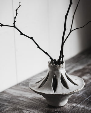 sculptural vase ikebana handmade by clay beehive ceramics