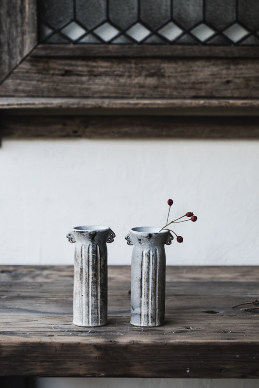 Quirky rustic vases with ears by clay beehive ceramics