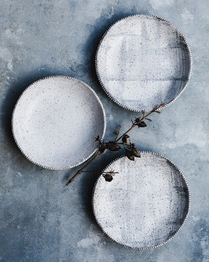 Rustic speckled textured rim handmade bowls by clay beehive ceramics