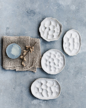 Handmade soap dish keeping soap dry and mush free by clay beehive ceramics