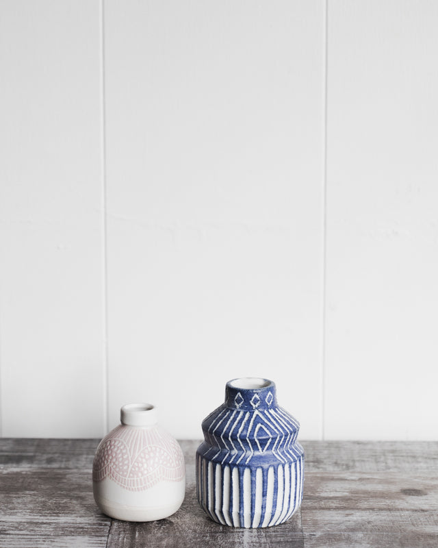 Little bud vases wheelthrown flower vessels by clay beehive ceramics