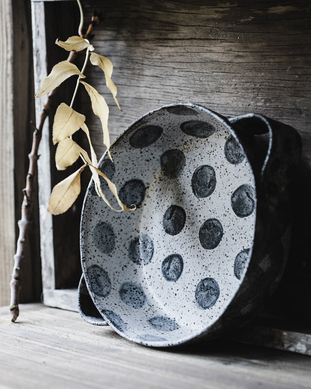 Extra Deep Rustic Polka Dot Baking Dish with Handles