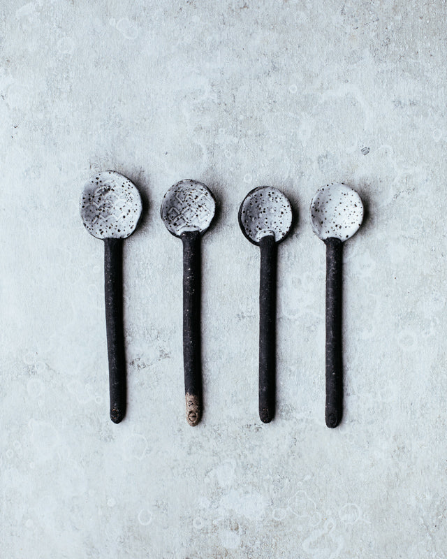 Rustic ceramic spoons hand made by clay beehive