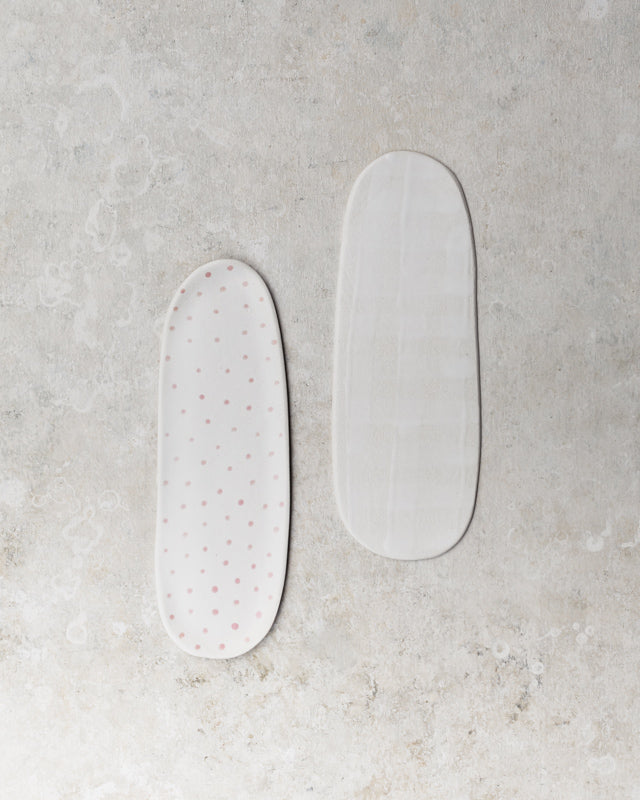 rectangular oval shaped hand made plates by clay beehive