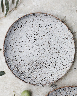 Rustic gritty grey speckled tapas plates / bowls by clay beehive ceramics