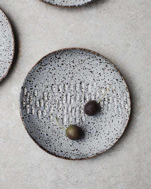 gritty rustic hand made tapas plates /bowls by clay beehive ceramics