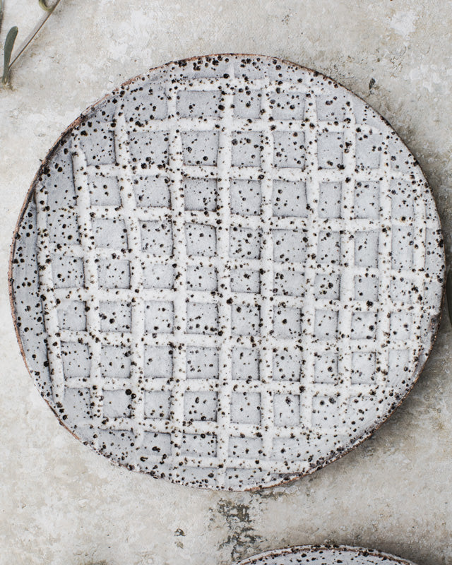 Gritty rustic speckled grey tapas plates /bowls hand made by clay beehive ceramics