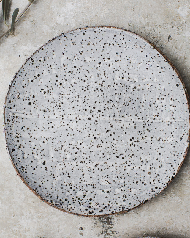 rustic gritty grey speckled tapas bowls / plates hand made by clay beehive ceramics