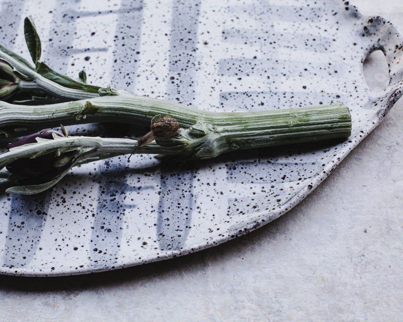 large ceramic rustic gritty platter handmade by clay beehive ceramics