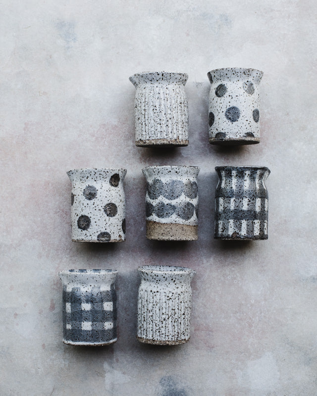 Little rustic speckled farmhouse pourer hand crafted by clay beehive ceramics