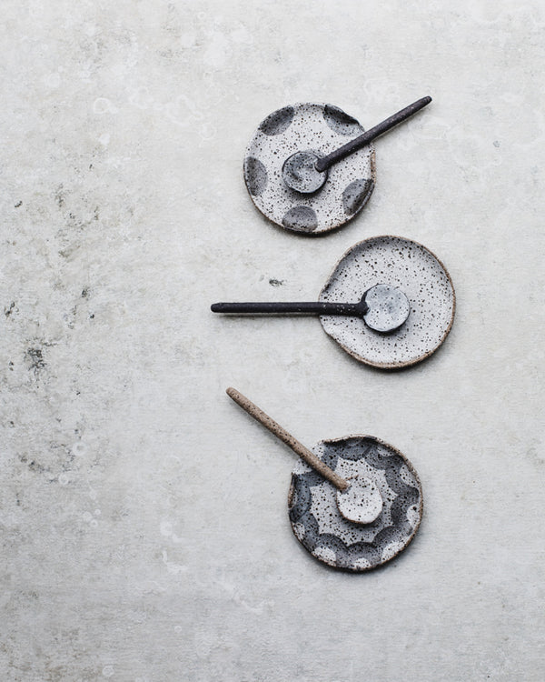 Rustic speckled spoon rests - Clay Beehive