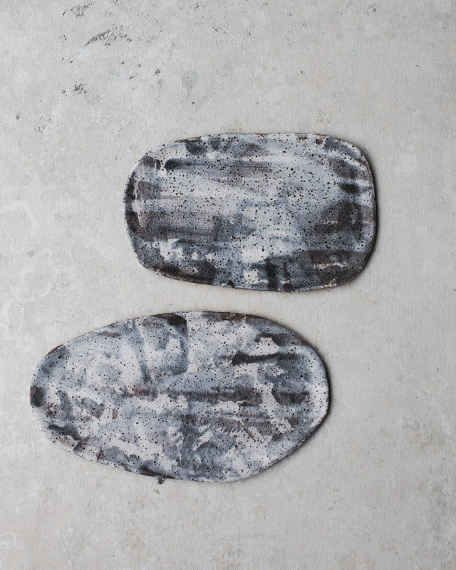 handmade ceramic plates with painterly glazing by clay beehive