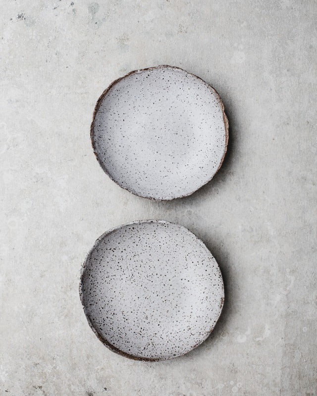 Footed handmade ceramic bowls hand built by clay beehive ceramics