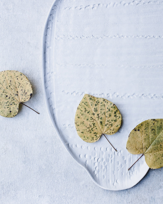 textured hand made ceramic platter white in satin white perfect cheese board by clay beehive ceramics
