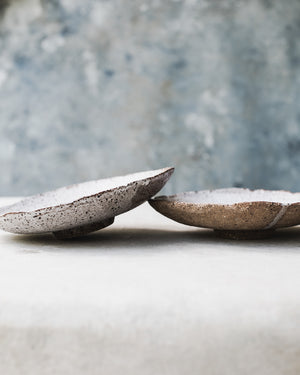 Footed handmade ceramic bowls hand built by clay beehive ceramics