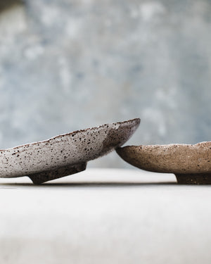 Footed handmade ceramic bowls hand built by clay beehive ceramics