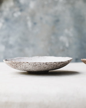 Footed Rustic speckled wabi bowls