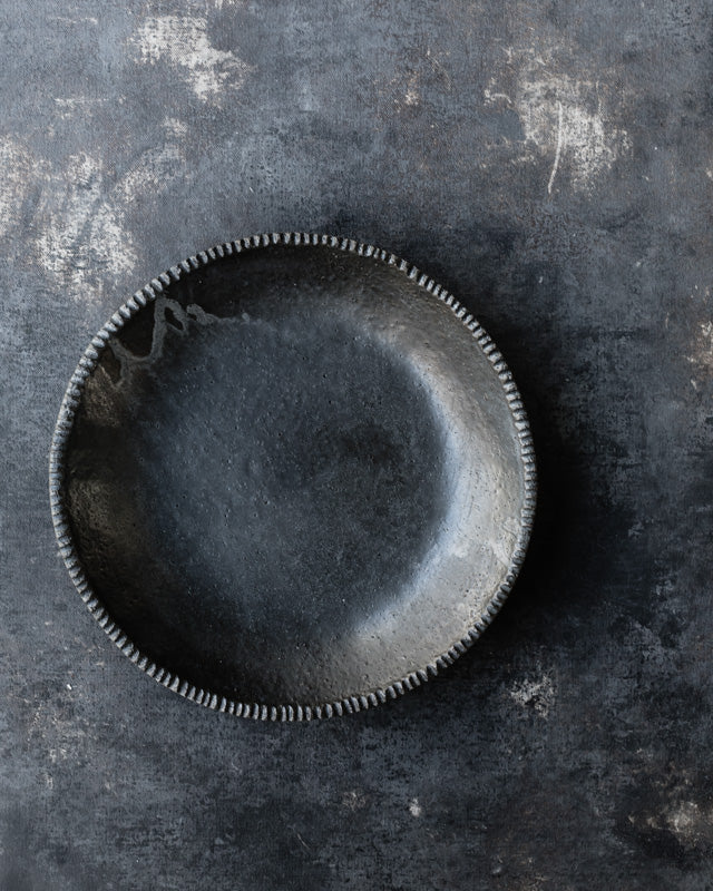 Black rustic bowl matte glazing with a gritty clay body by clay beehive ceramics