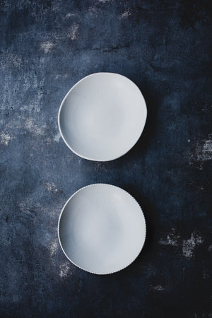 satin white ceramic bowl for foodies and food photographers by clay beehive ceramics