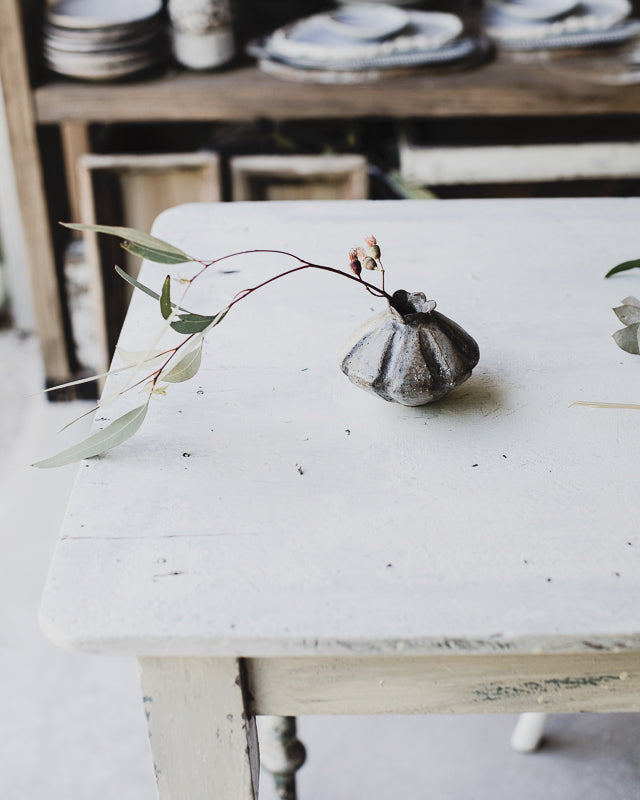 Seed pod bud vase in stoneware australian bush inspired ceramics by clay beehive