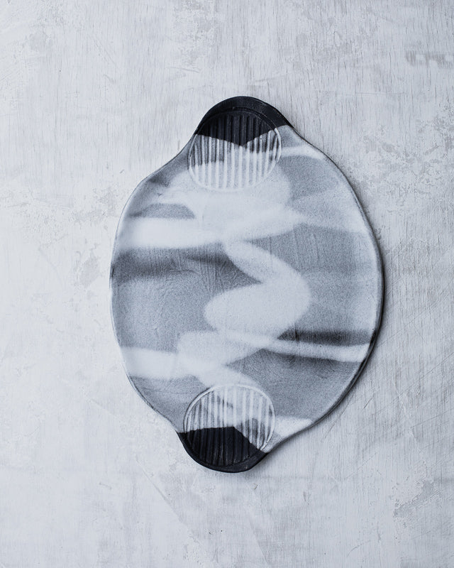 ceramic platters / cheese boards with handles handmade by clay beehive ceramics