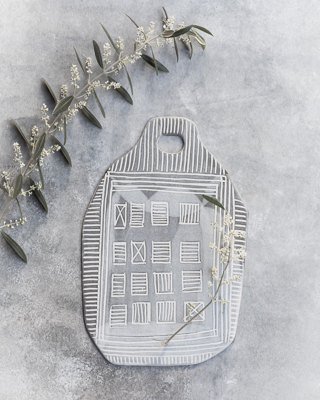 farmhouse french countryside platter /cheese board grazing plate by clay beehive ceramics