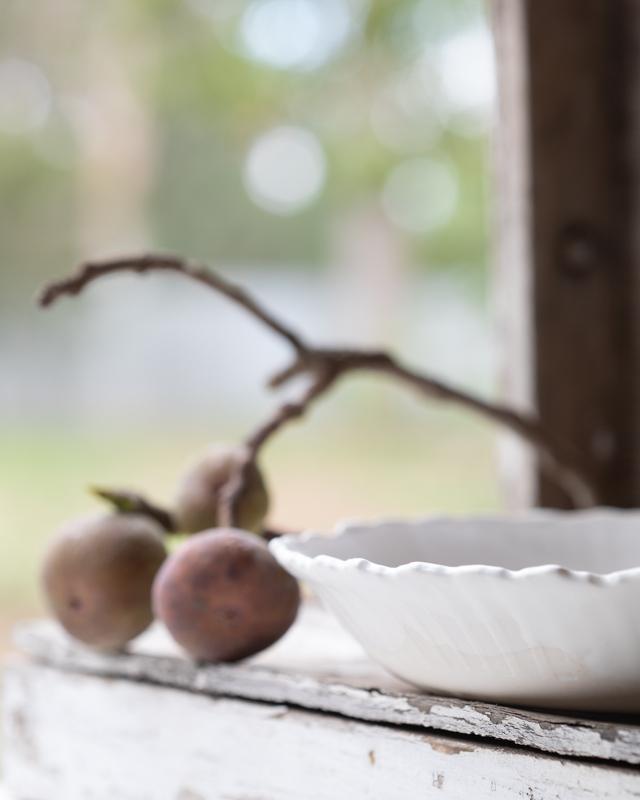 satin white textured rim large hand made bowl by clay beehive ceramics