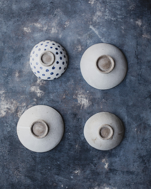 wabi sabi footed noodle bowls hand made by clay beehive ceramics