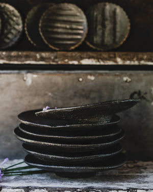 black footed rustic gritty hand made ceramic bowls by clay beehive
