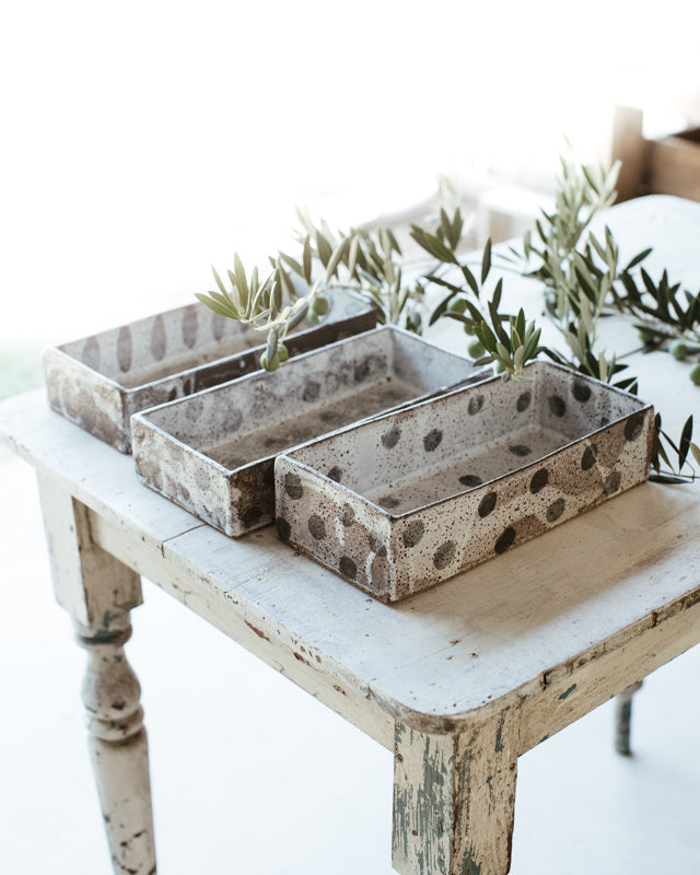 rustic hand made ceramic loaf pans for baking or making icecream by clay beehive ceramics