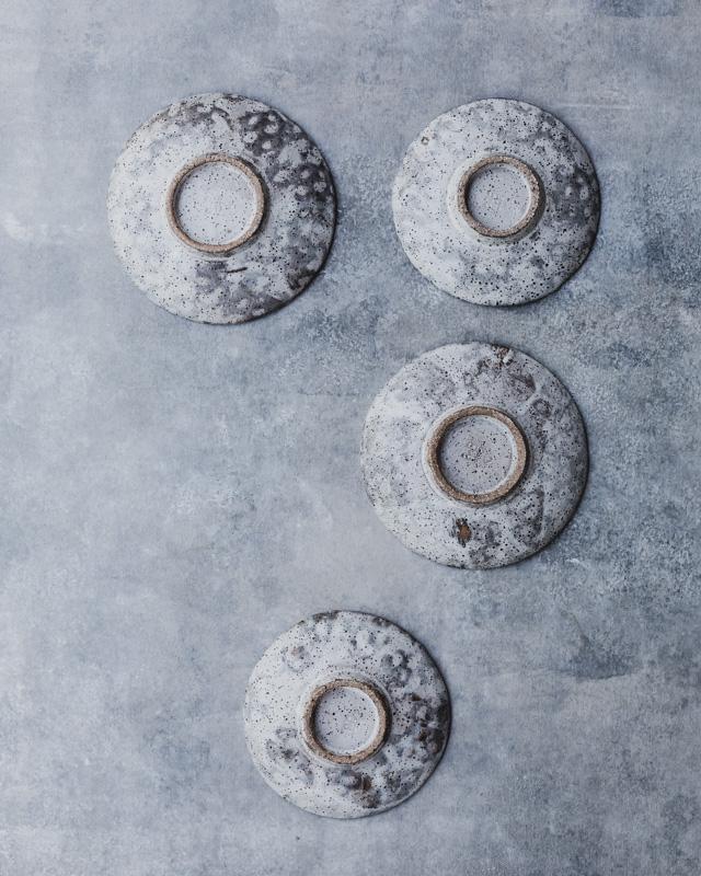 leopard print ceramic footed bowls hand made by clay beehive ceramics