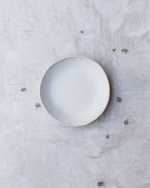 large bowl hand made out of sandy clay and glazed in a satin white by clay beehive ceramics