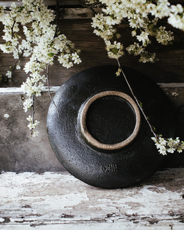 black footed rustic gritty hand made ceramic bowls by clay beehive