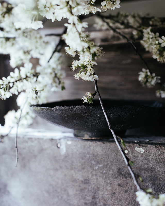 black footed rustic gritty hand made ceramic bowls by clay beehive