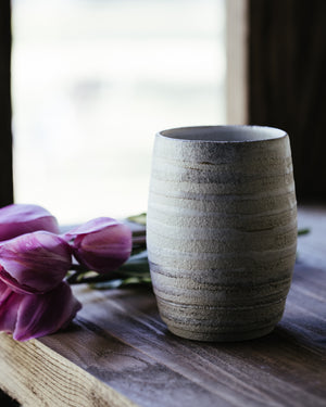handmade vase created with a textural clay made by clay beehive ceramics
