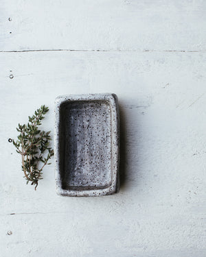 footed rustic handmade salt/pepper/condiment dish by clay beehive ceramics