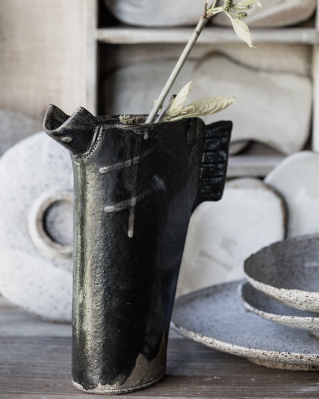 wabi sabi japanese inspired vase/vessel hand made by clay beehive ceramics