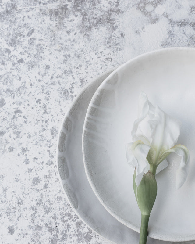 satin white gritty bowls handmade by clay beehive ceramics