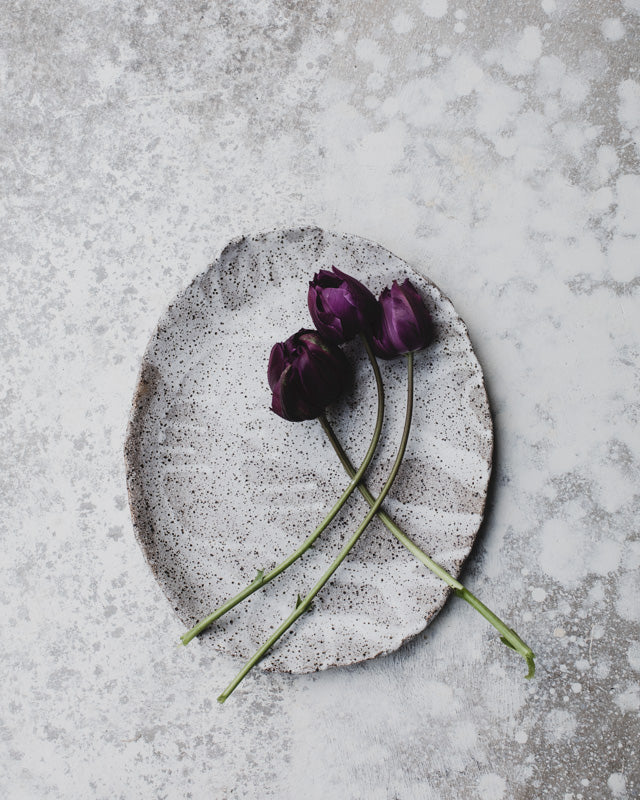 Platter plate handmade from rustic clay perfect for serving straight from the table created by clay beehive ceramics